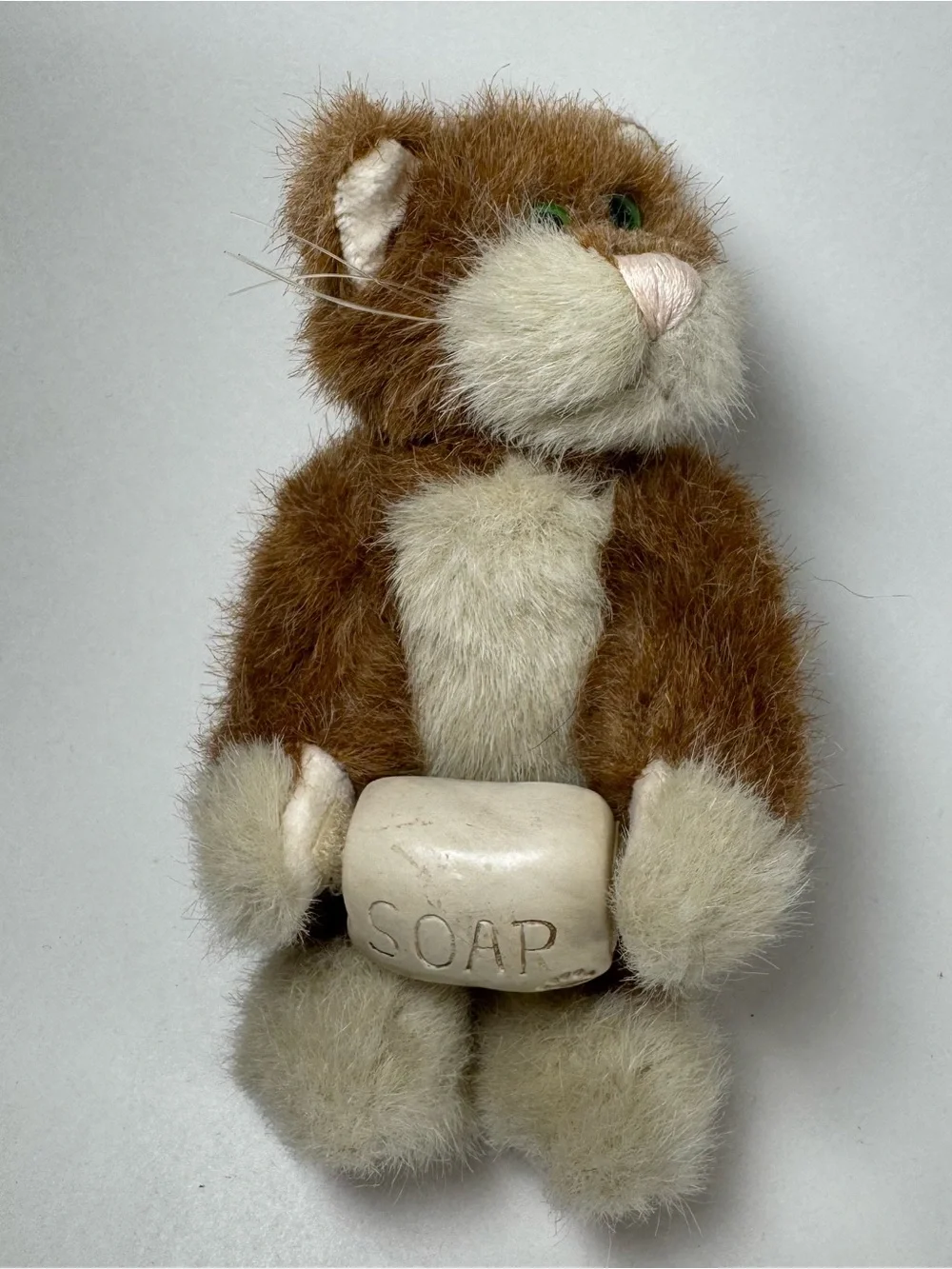 Boyds Bears Plush Cat Soap Bar Brown Cream Beige 1999 6